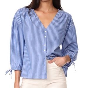 Madewell Blue Stripped Blouse